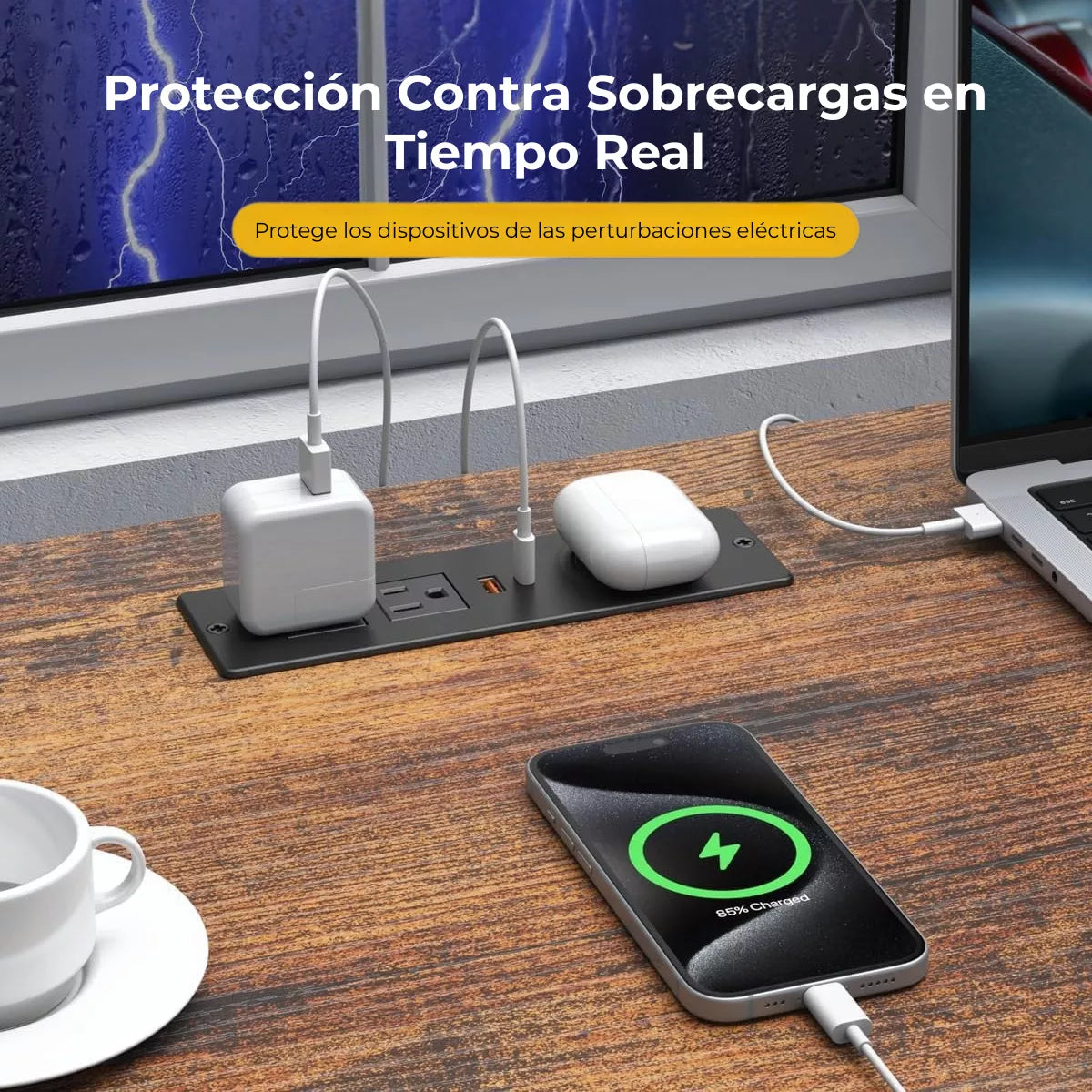 Toma Corriente Empotrable con Carga Inalámbrica