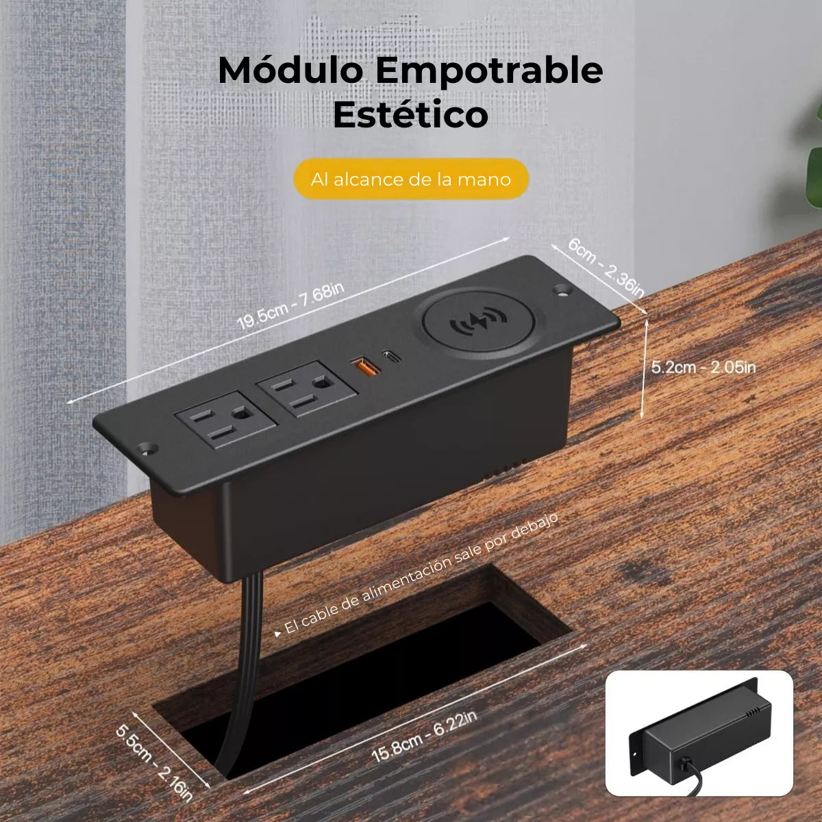 Toma Corriente Empotrable con Carga Inalámbrica